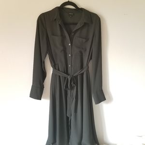 Who What Wear Black Tie Waist Shirt Dress